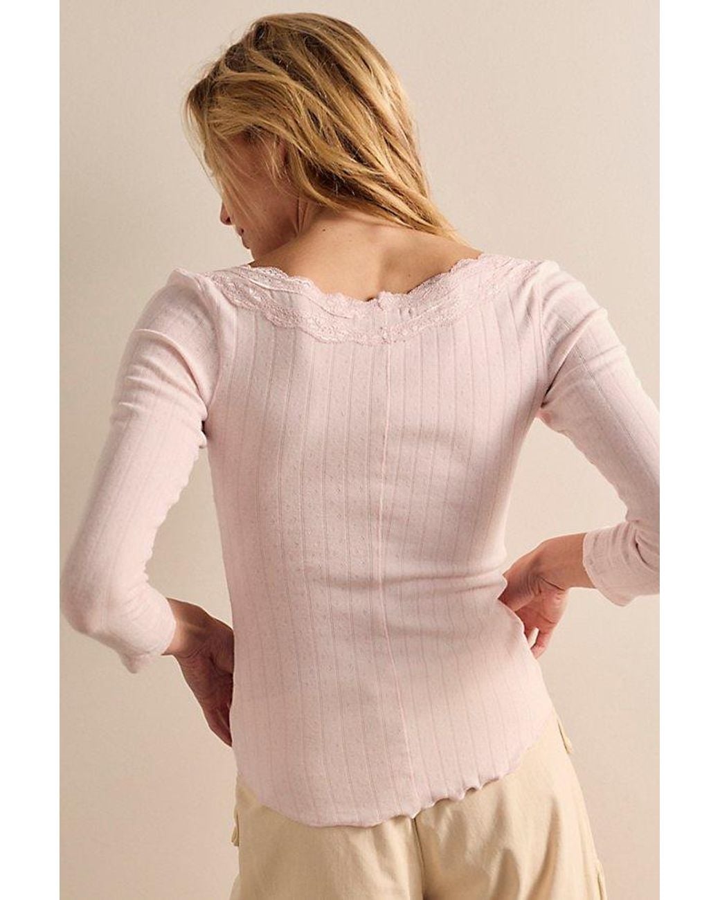 Intimately By Free People Natural Classic Keepsake Pointelle Long Sleeve By