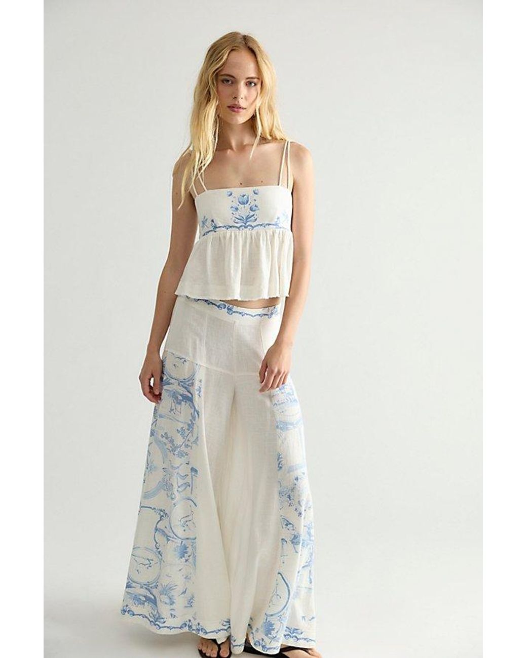 Free People Brown Delft Dreams Pant Set