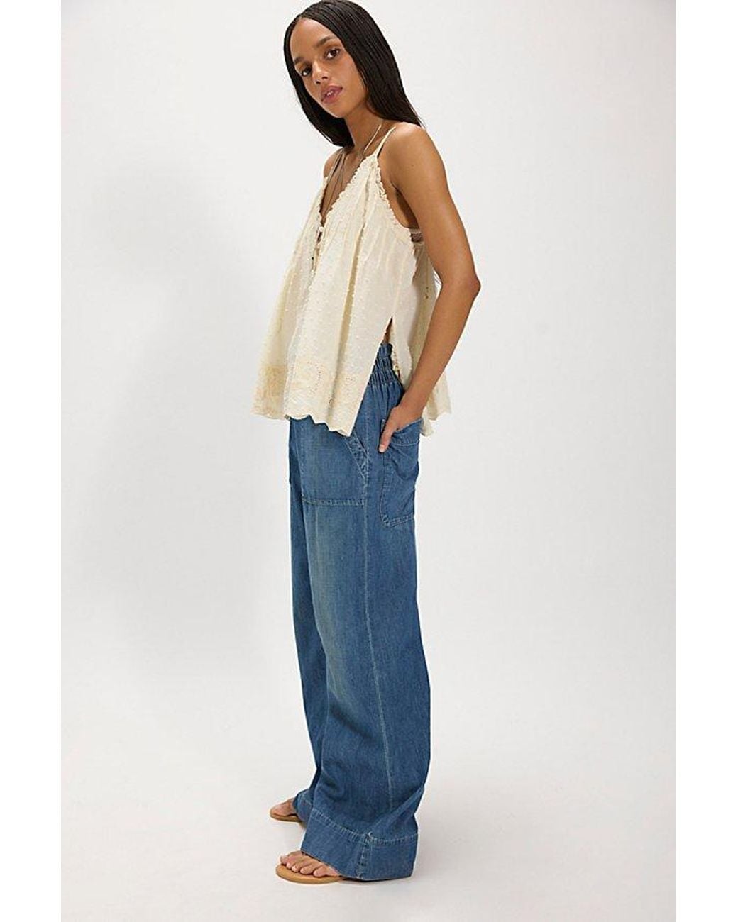 Free People Blue We The Free Breezy Denim Pull-on Jeans