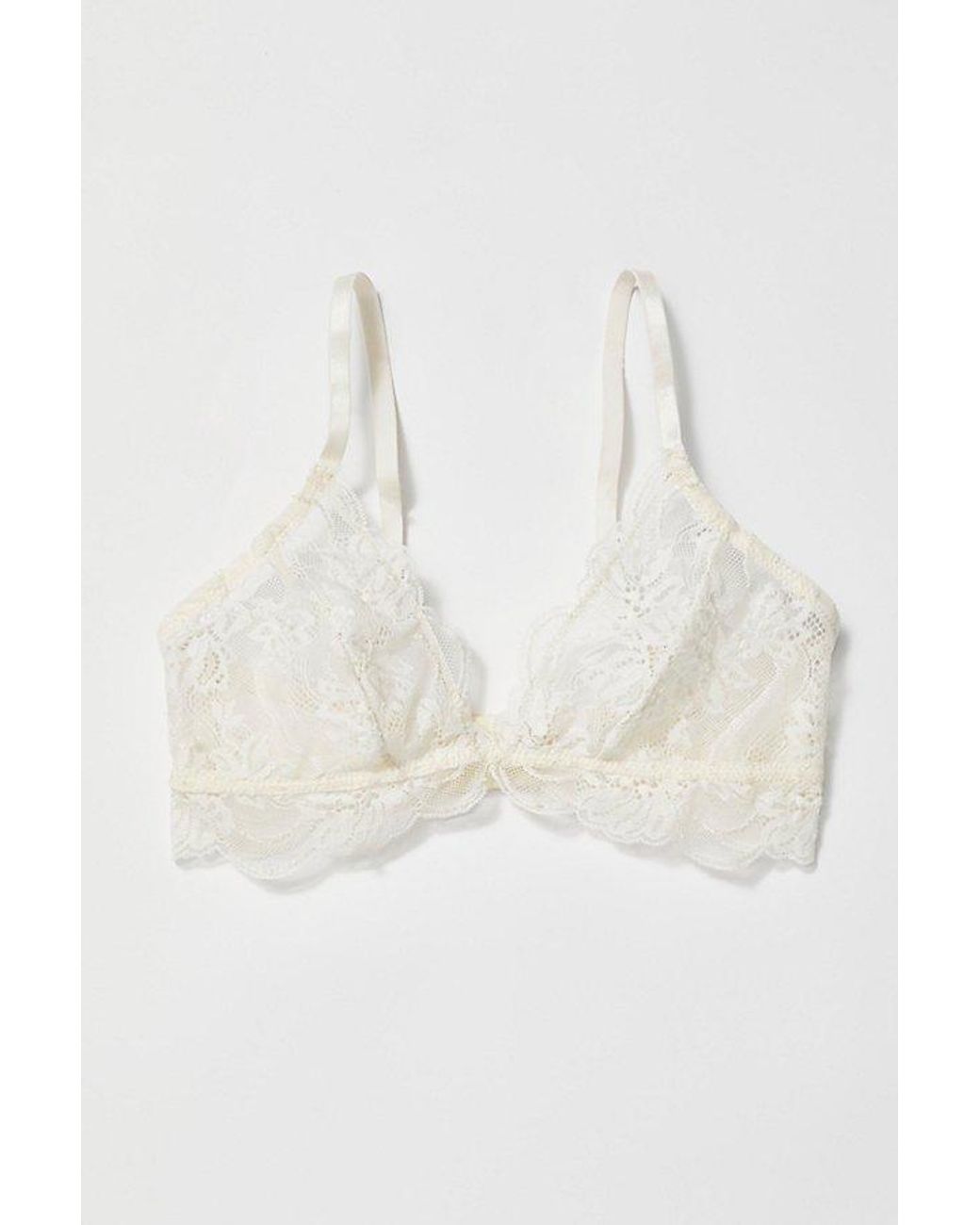 Intimately By Free People Brown Last Dance Sheer Lace Plunge Triangle Bralette By
