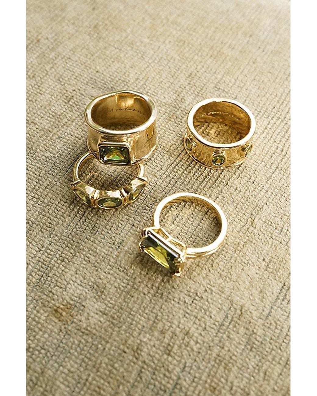 Daisy London Metallic X Free People Nellie Triple Stone Ring