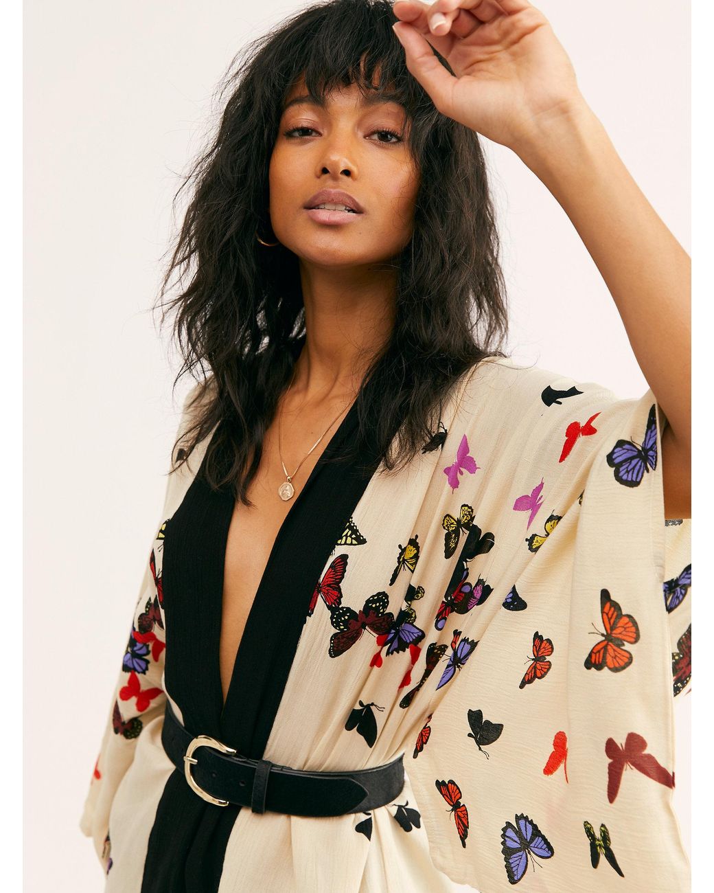 Free People Butterfly Kisses Kimono in Natural | Lyst Canada