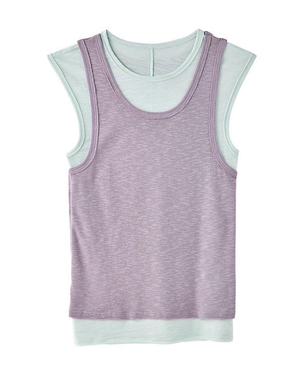 Free People Purple Tinsley Twofer Short-Sleeve Top