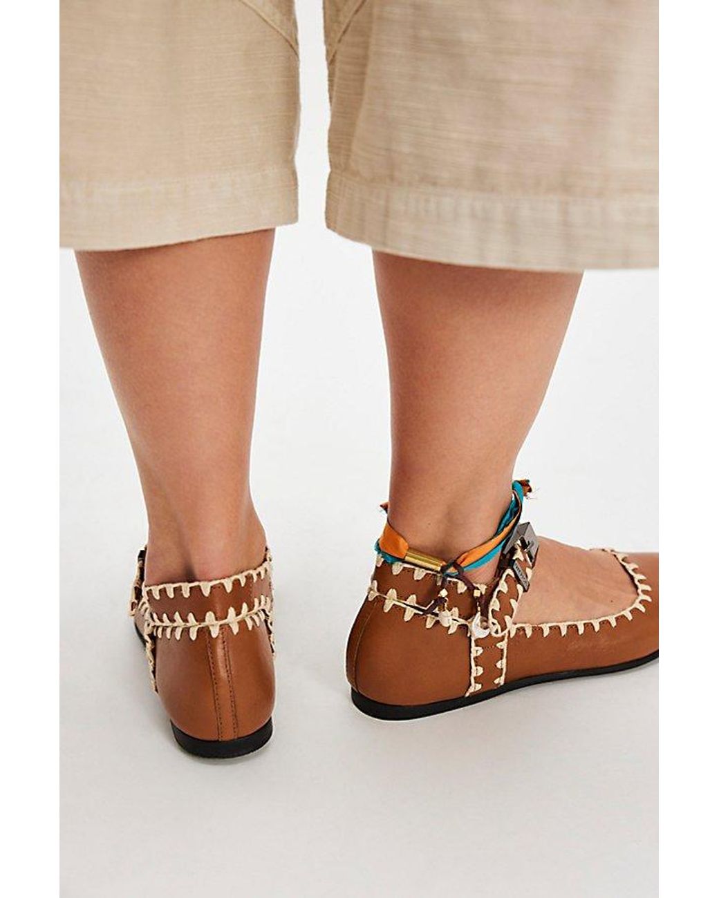 Free People Crochet Mystic Mary Jane Flats in Blue | Lyst