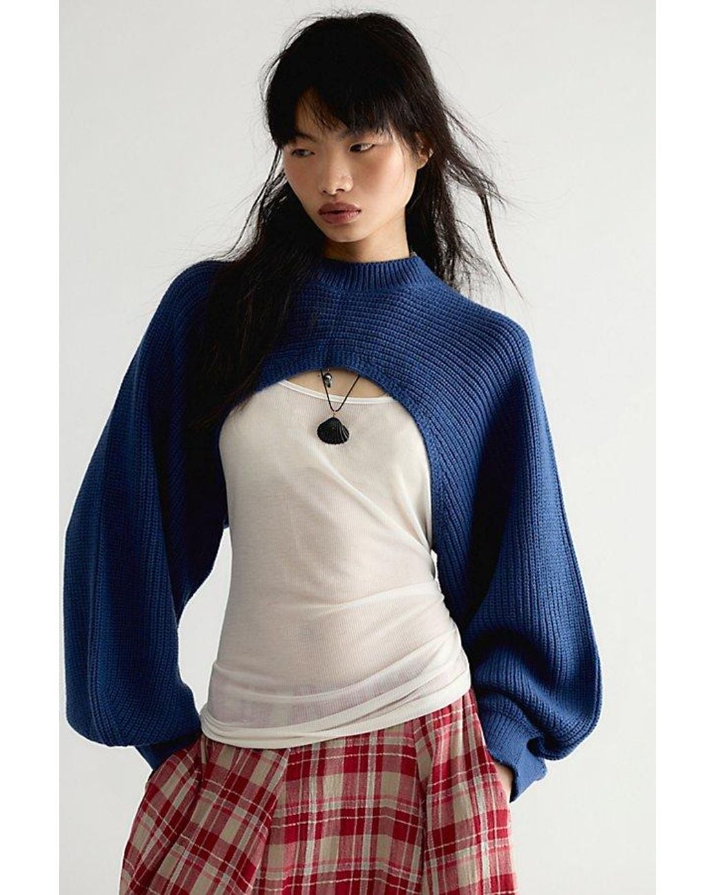 Free People Blue Emery Knitted Bolero