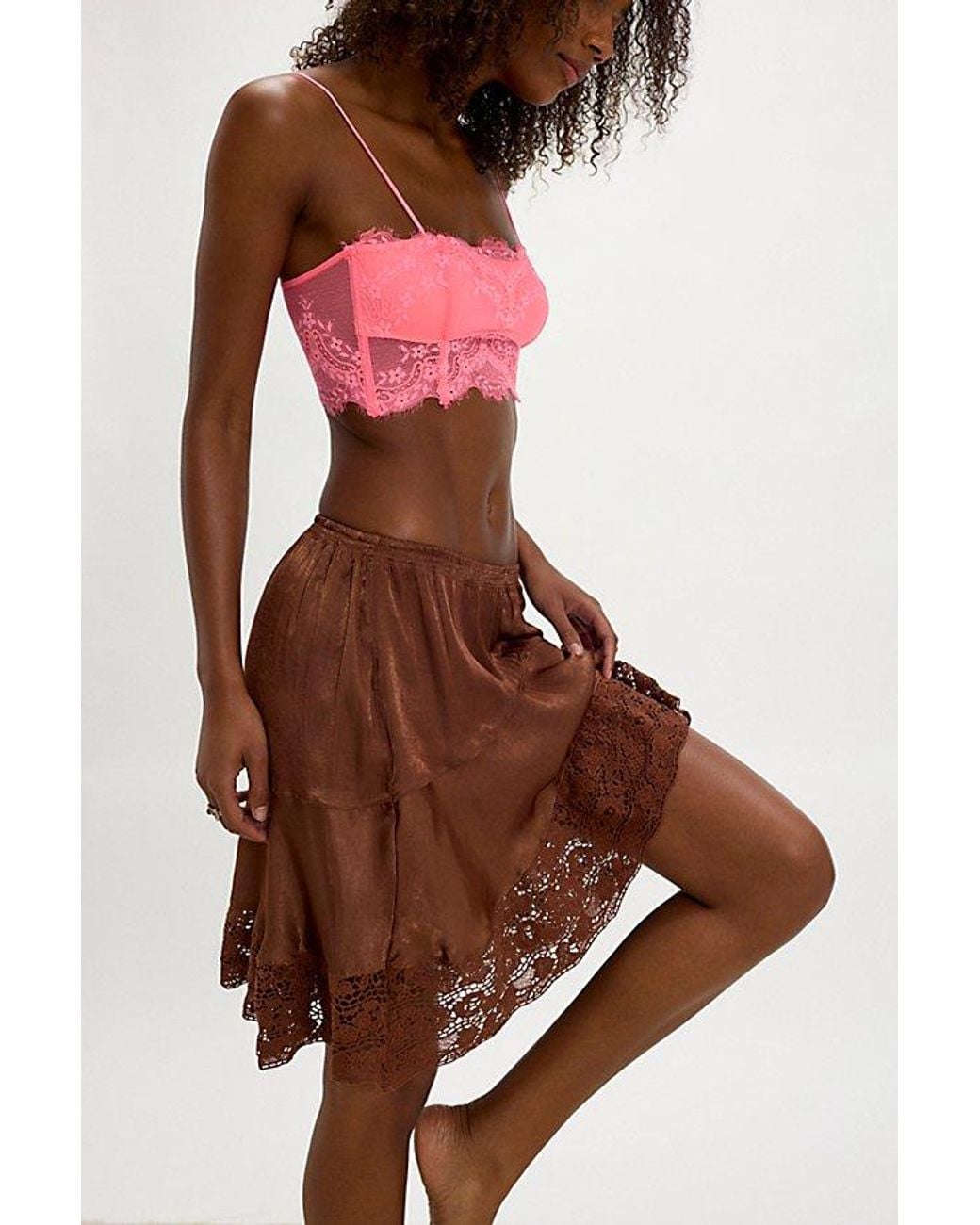 Intimately By Free People Red Midnight Muse Mini Slip Skirt By