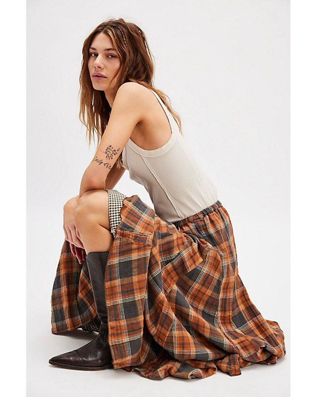 CP Shades Lily Maxi Skirt in Brown | Lyst