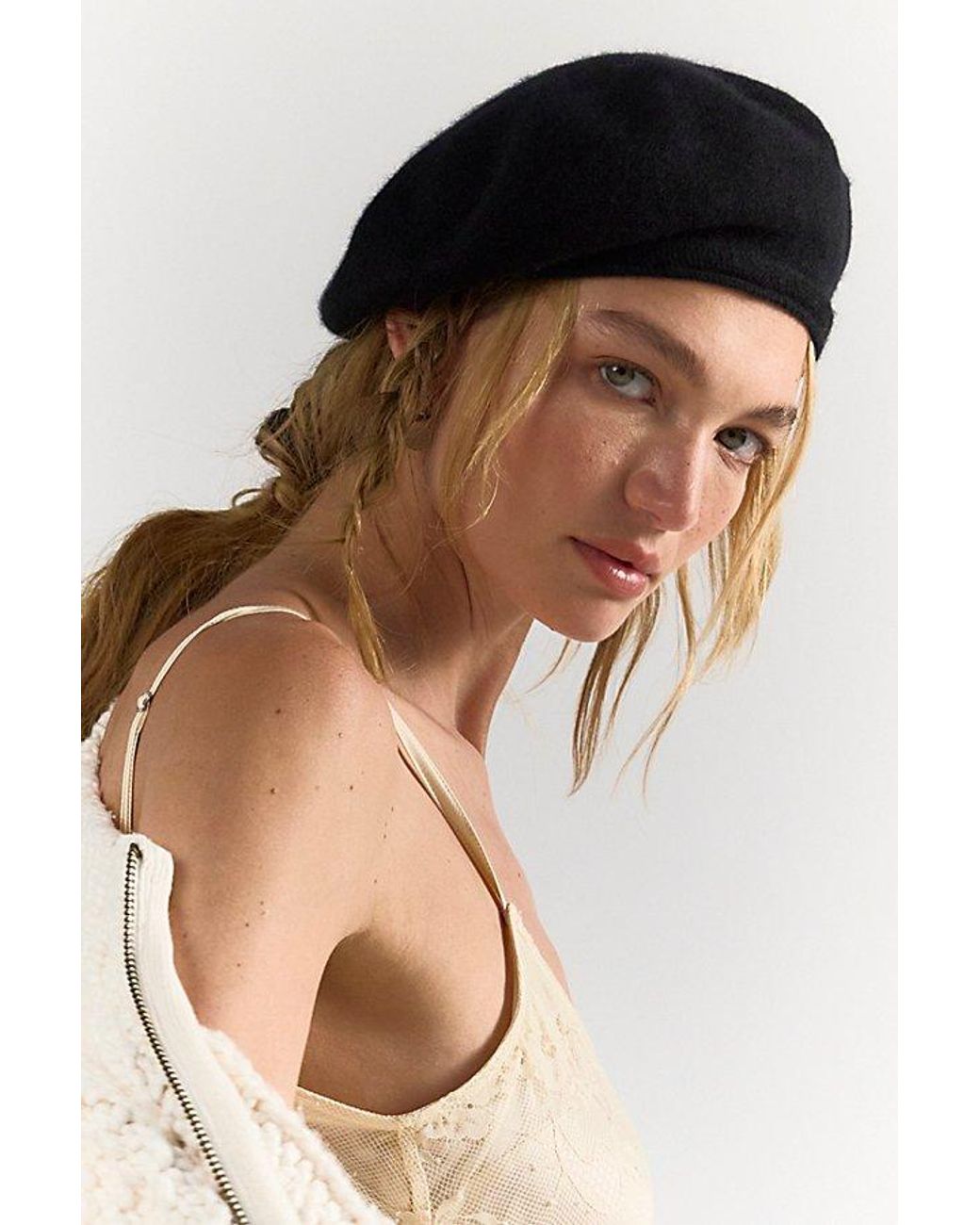 Free People Black Chic Cashmere Beret