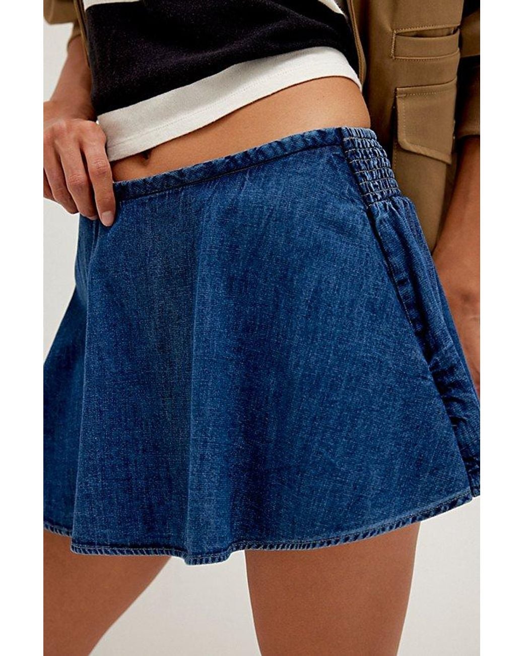 Free People Blue Paradise Found Denim Skort