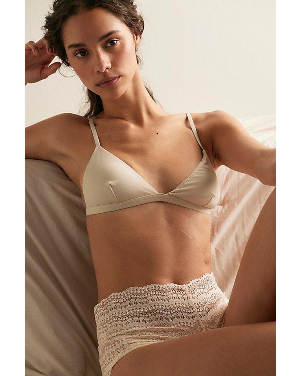 Intimately By Free People Brown Charlie Microfiber Triangle Bralette By