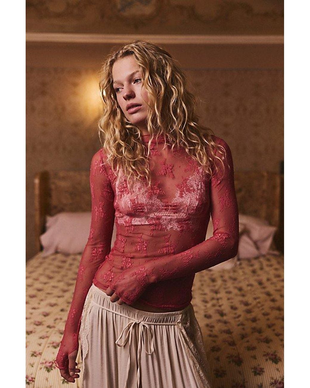 Intimately By Free People Red Lady Lux Layering Top By