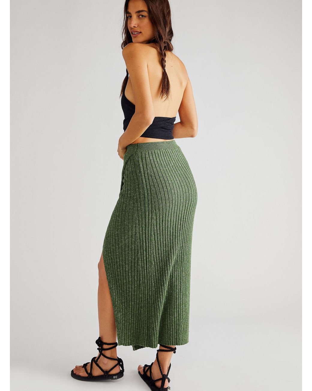 Free people ribbed midi skirt 2025