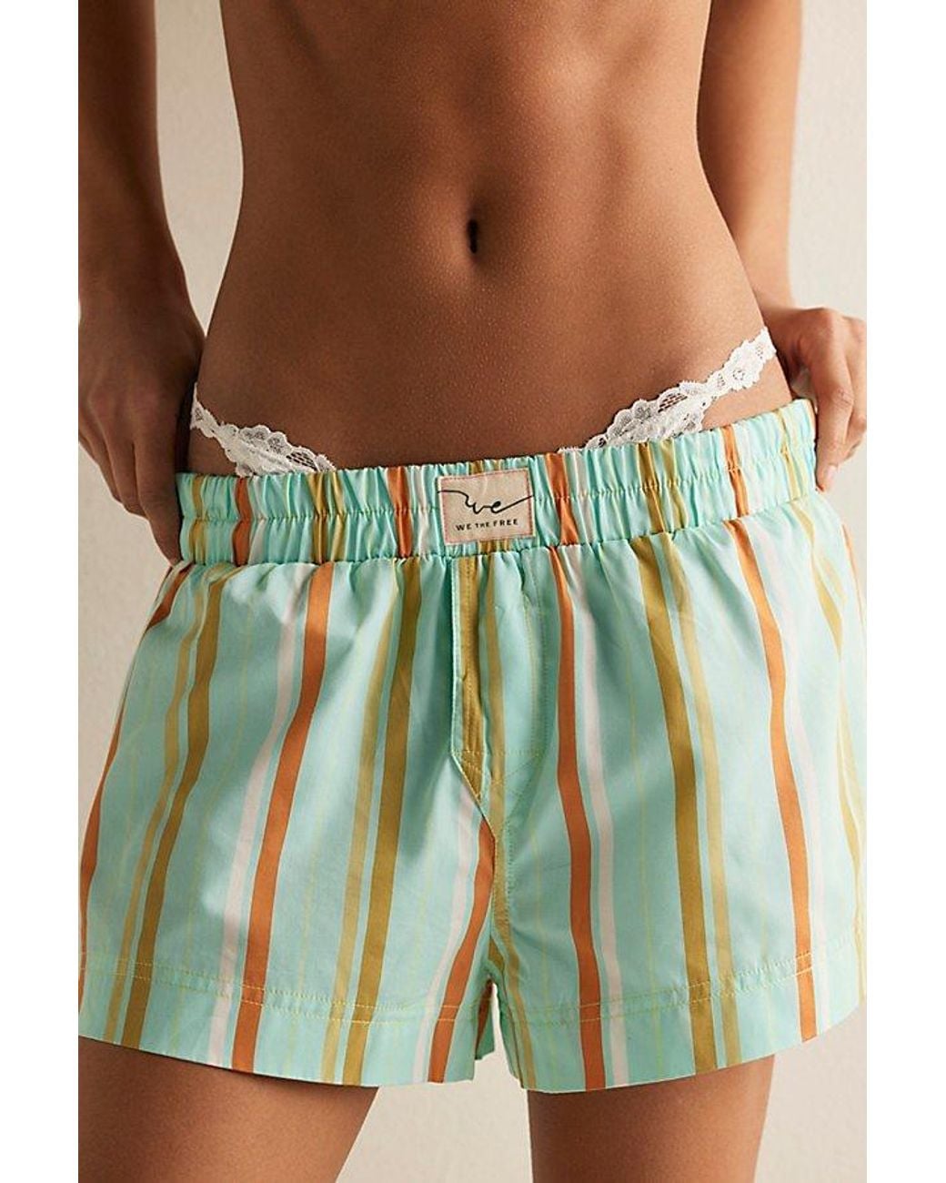 Free People Blue Day To Day Mini Boxers