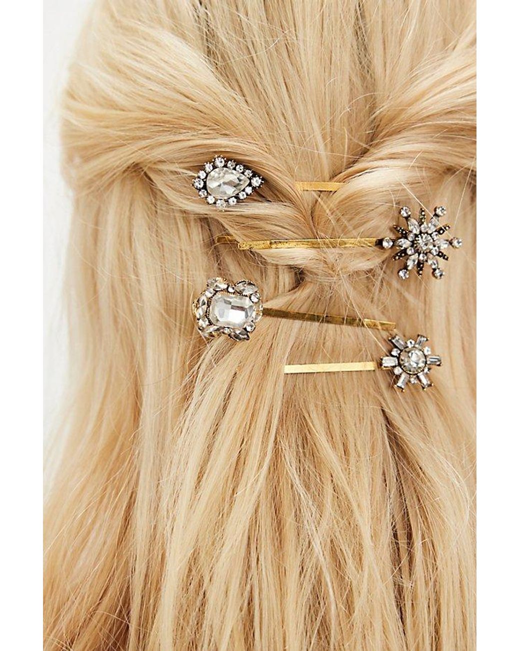 Free People Small Talk Barrette Set in Natural | Lyst