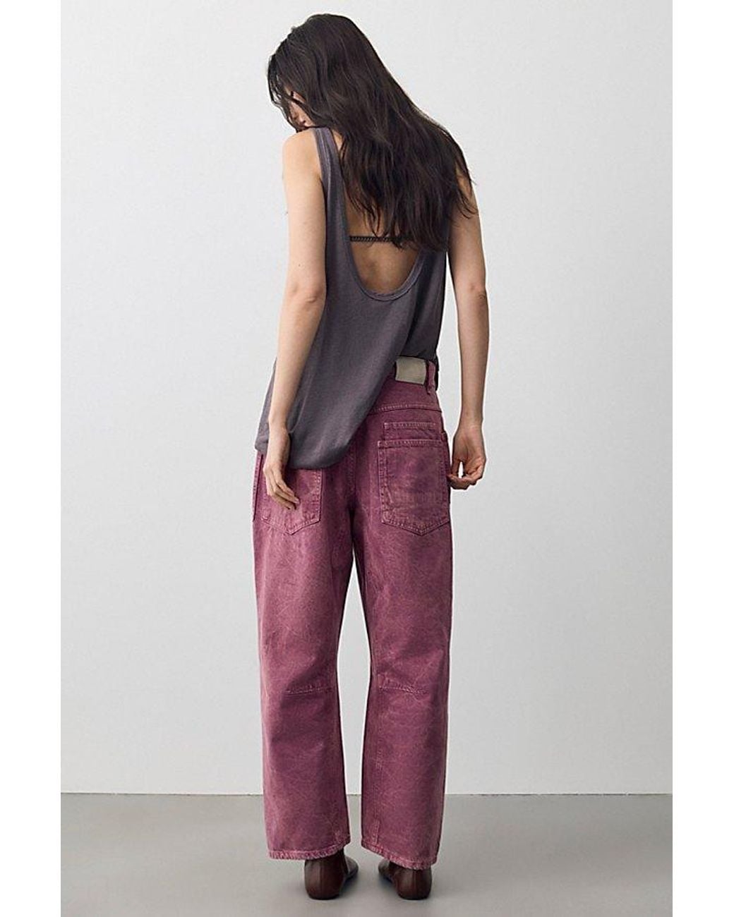 Free People Red We The Free Minimalist Moxie Barrel Jeans