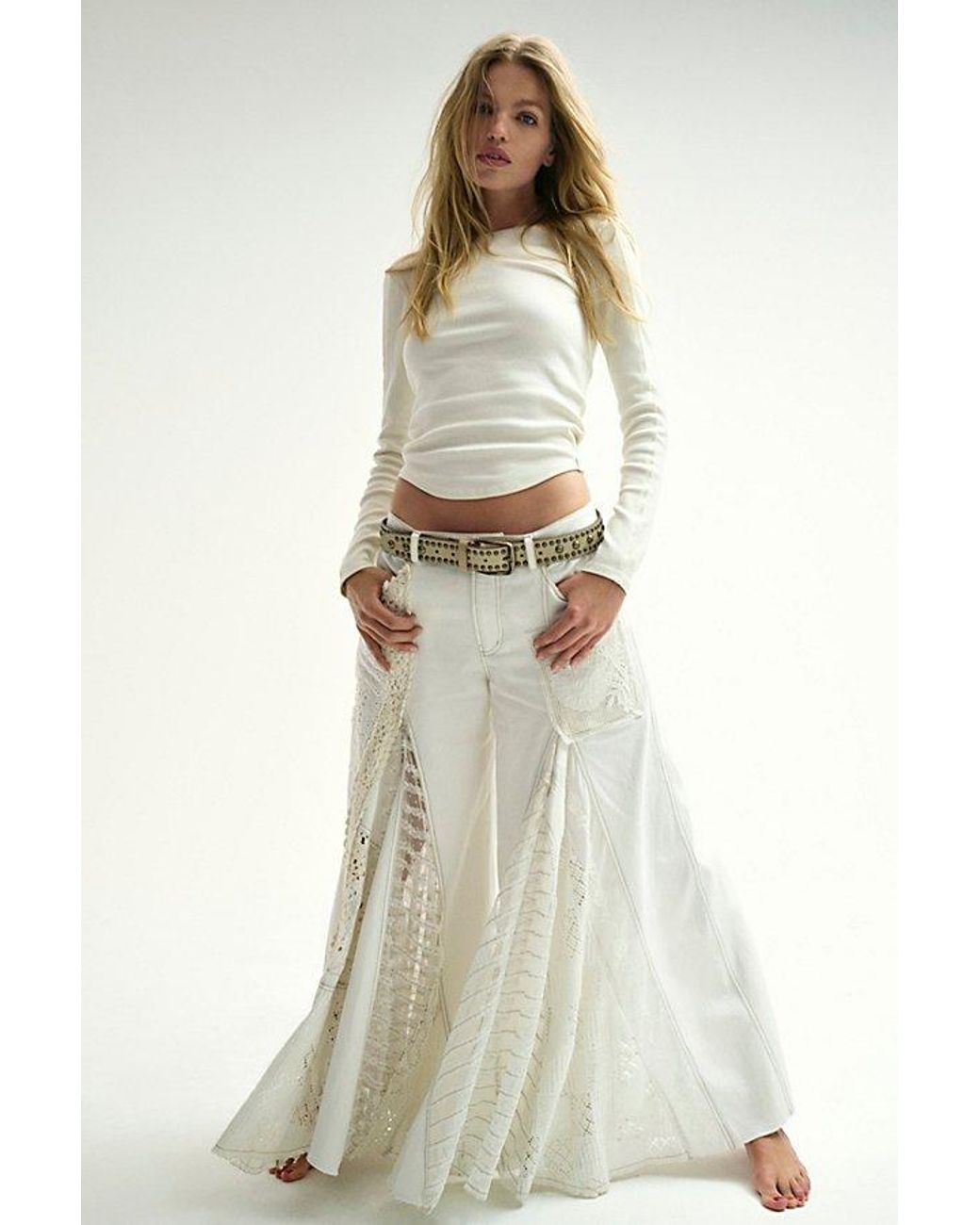 Free People Brown Sola Stud Belt