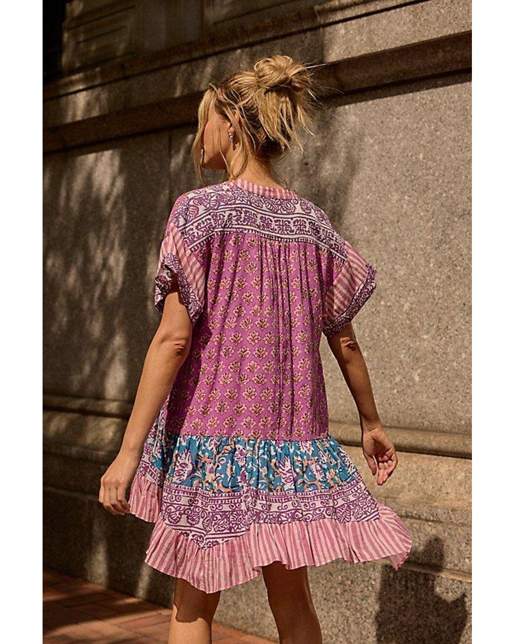 Free People Printed Agnes Dress in Pink | Lyst