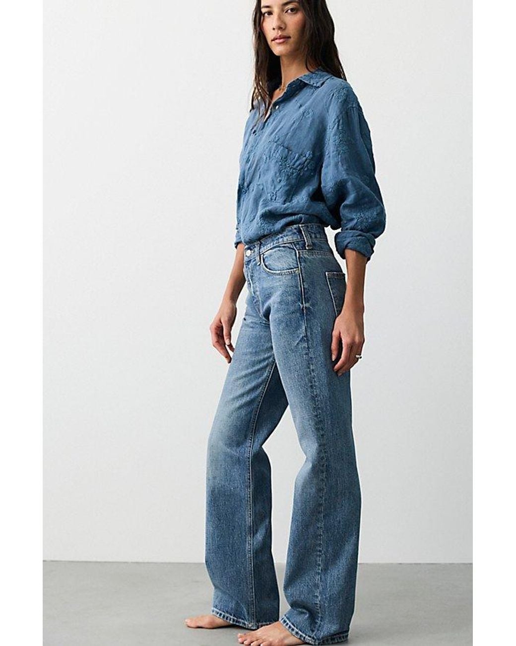 Free People Blue Luna Mid-Rise Straight Jeans