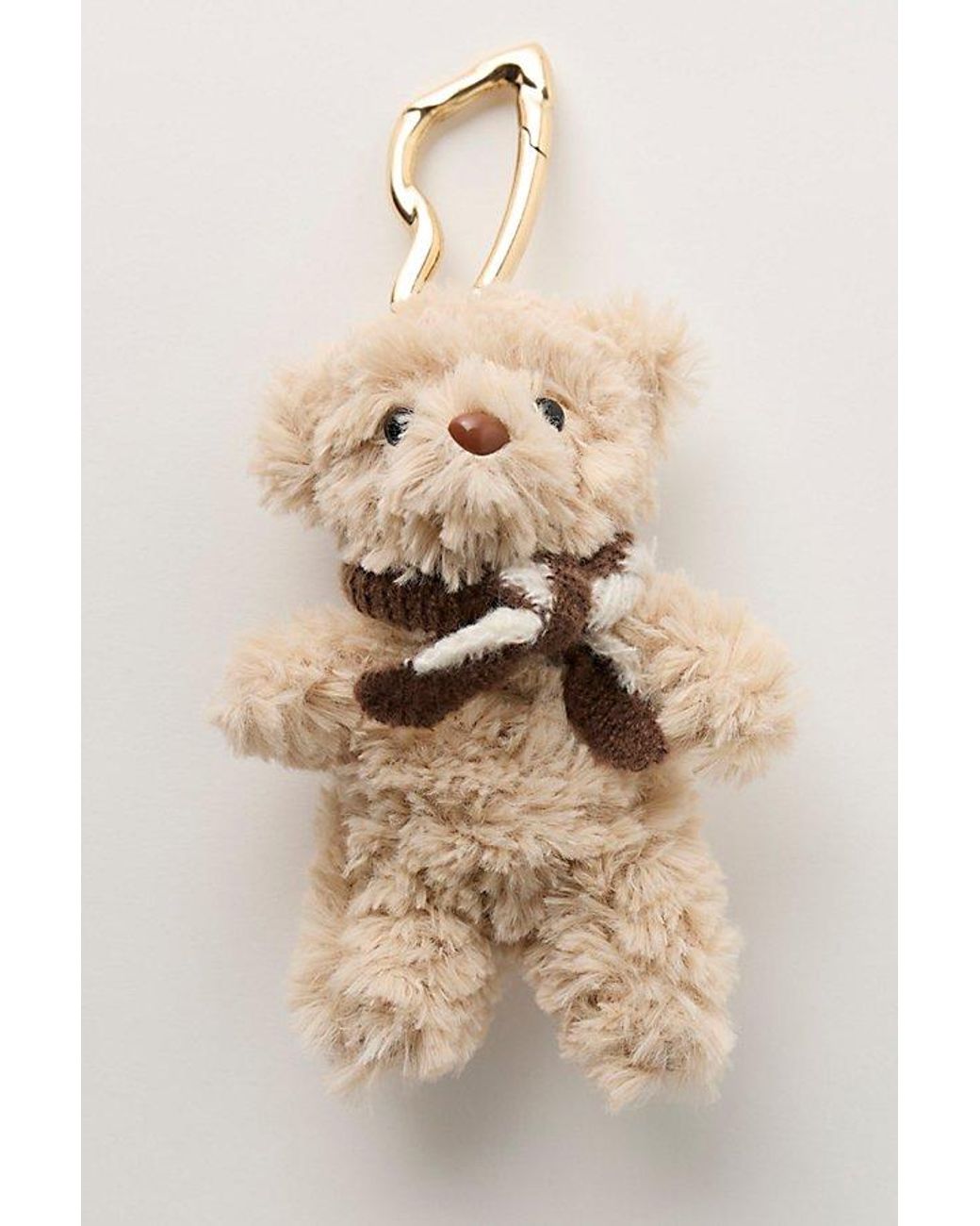 Free People Natural Fuzzy Bear Bag Charm