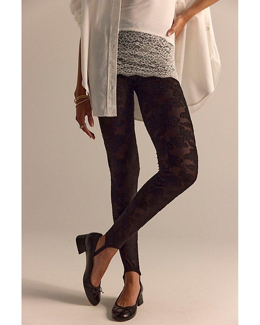 Intimately By Free People Black Night Shift Leggings By