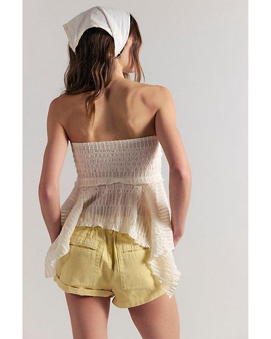 Free People Yellow Waimea Slouchy Shorts