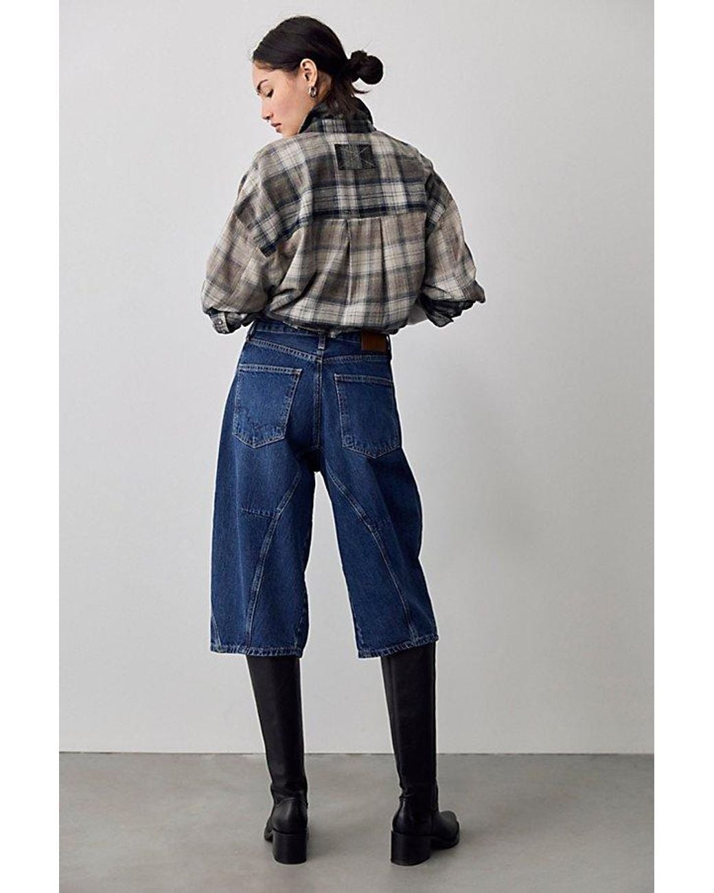 Free People Blue Jax Articulated Cropped Jeans