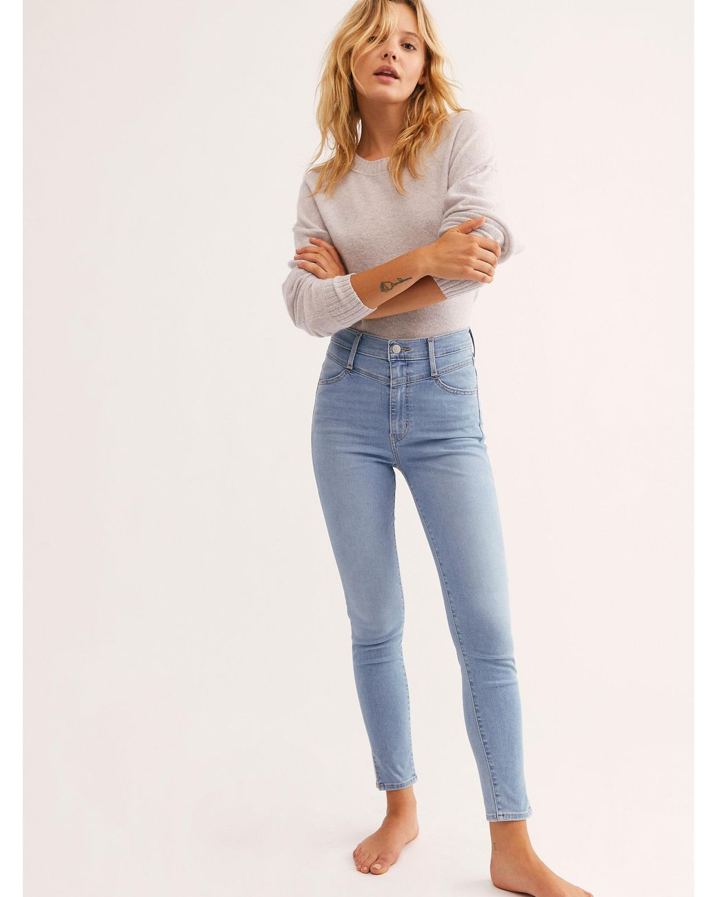 Free People Levi's Mile High Ankle Booty Jeans in Blue | Lyst Canada