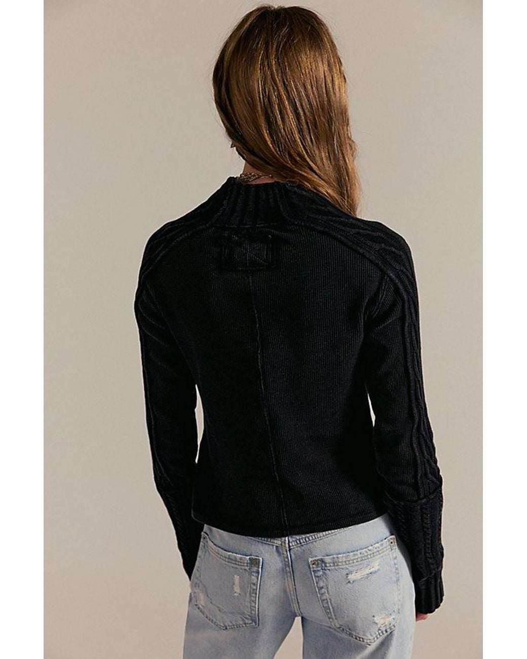 Free People Black Breezy Swit Top