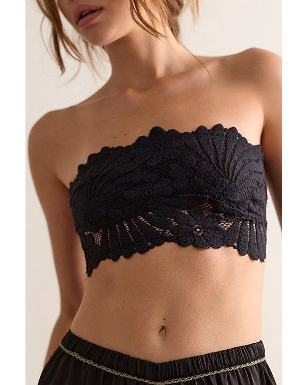 Intimately By Free People Black Petal Party Bandeau By