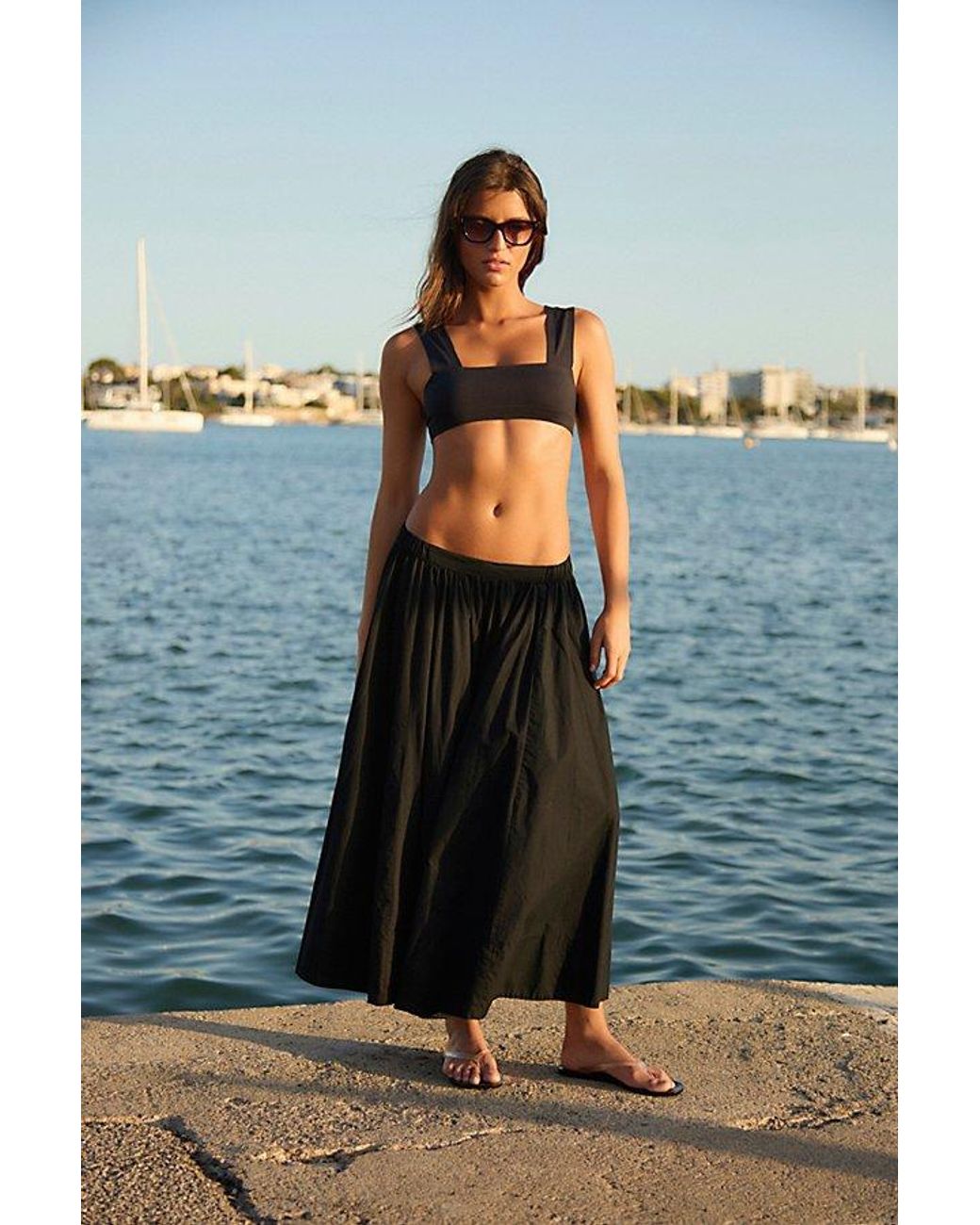 free-est Black Lowen Midi Skirt
