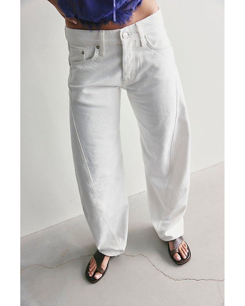 Free People Gray Fable Low-Rise Twisted Bowed Jeans