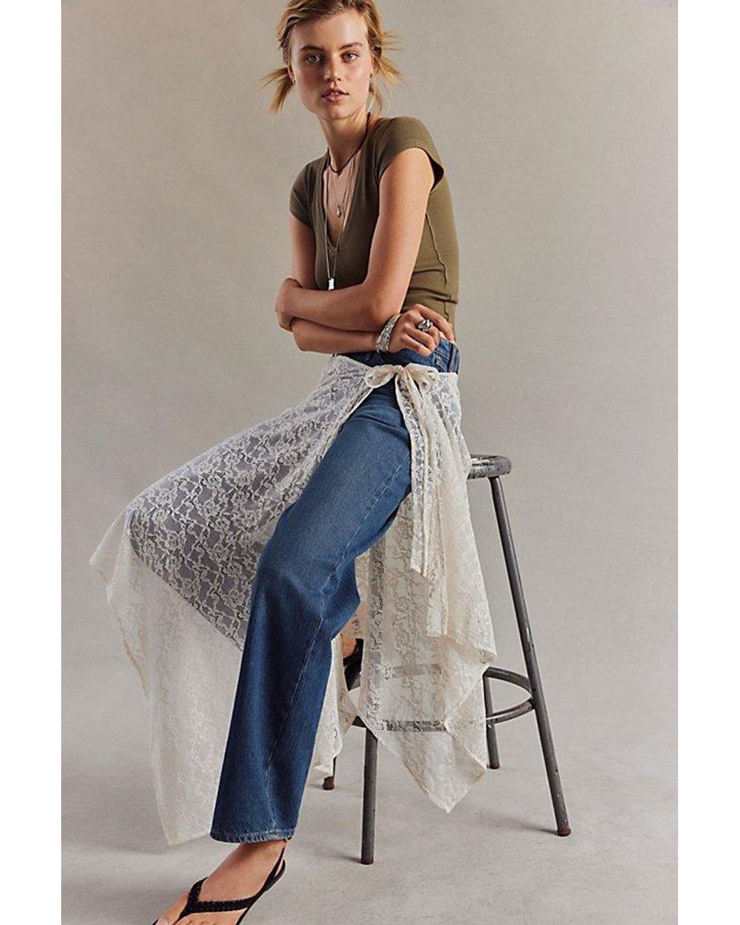 Free People Green Bali Lace Sarong