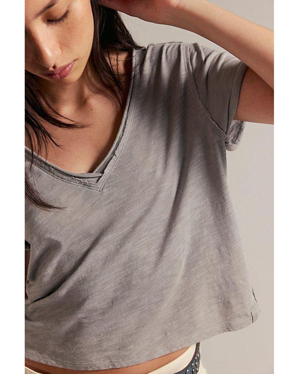 Free People Gray Take 2 Tee