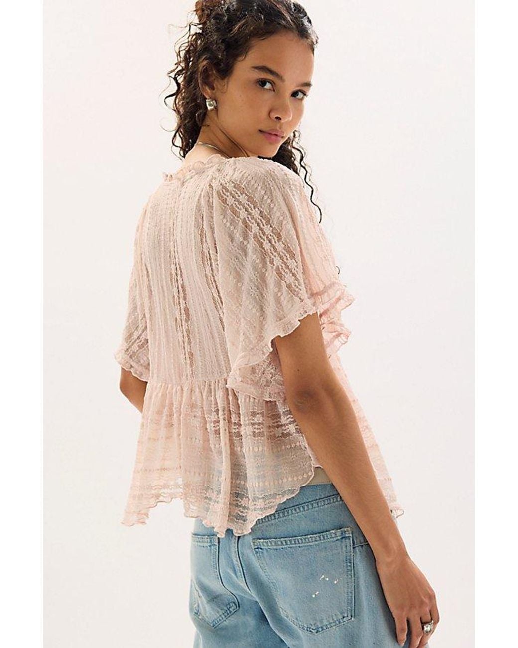 Free People Blue In Your Dreams Lace Top