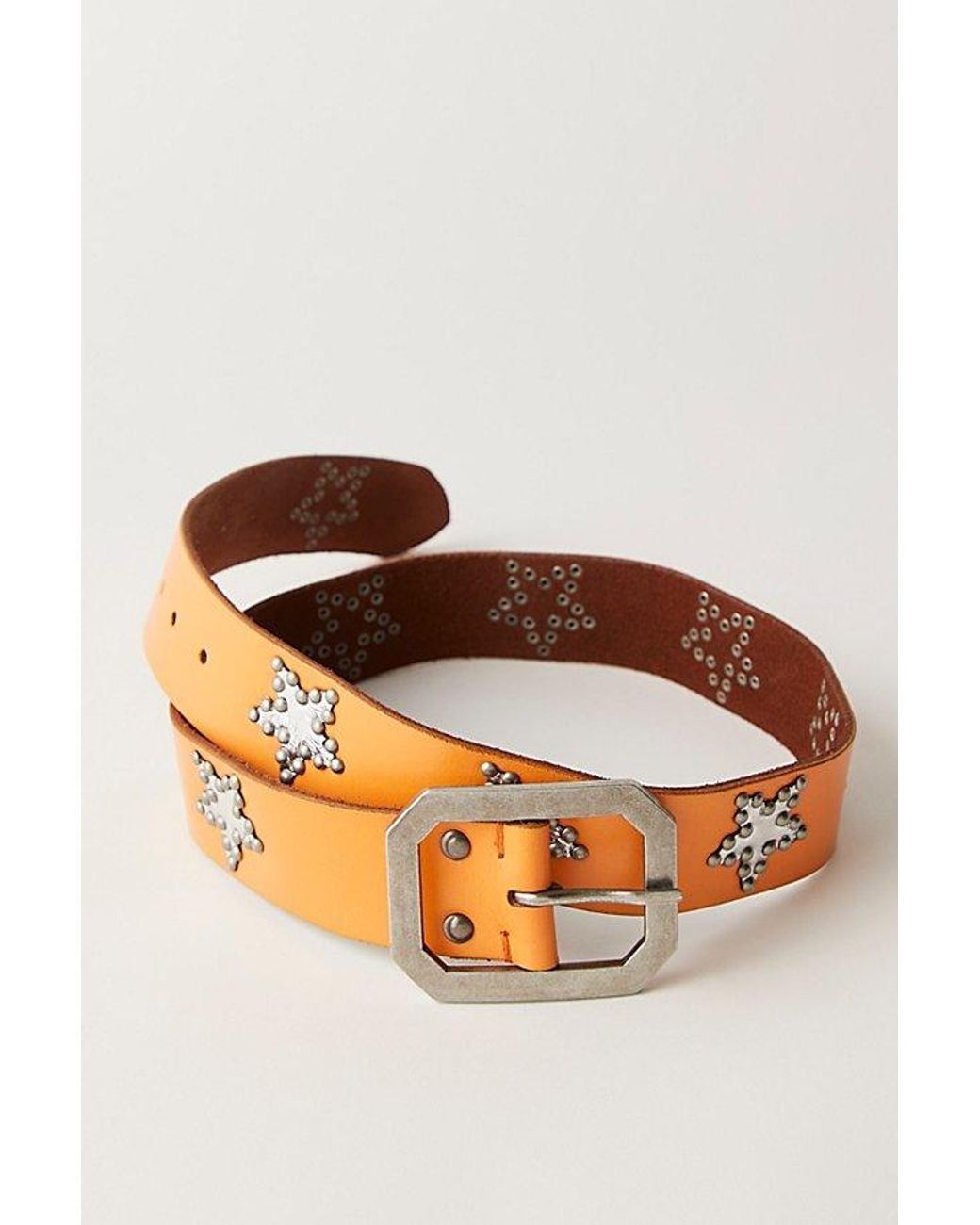 Free People Orange Starcrossed Studded Belt