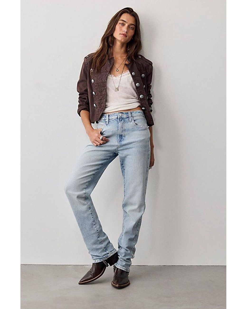 Free People Blue Edie 90S High-Rise Tapered Jeans