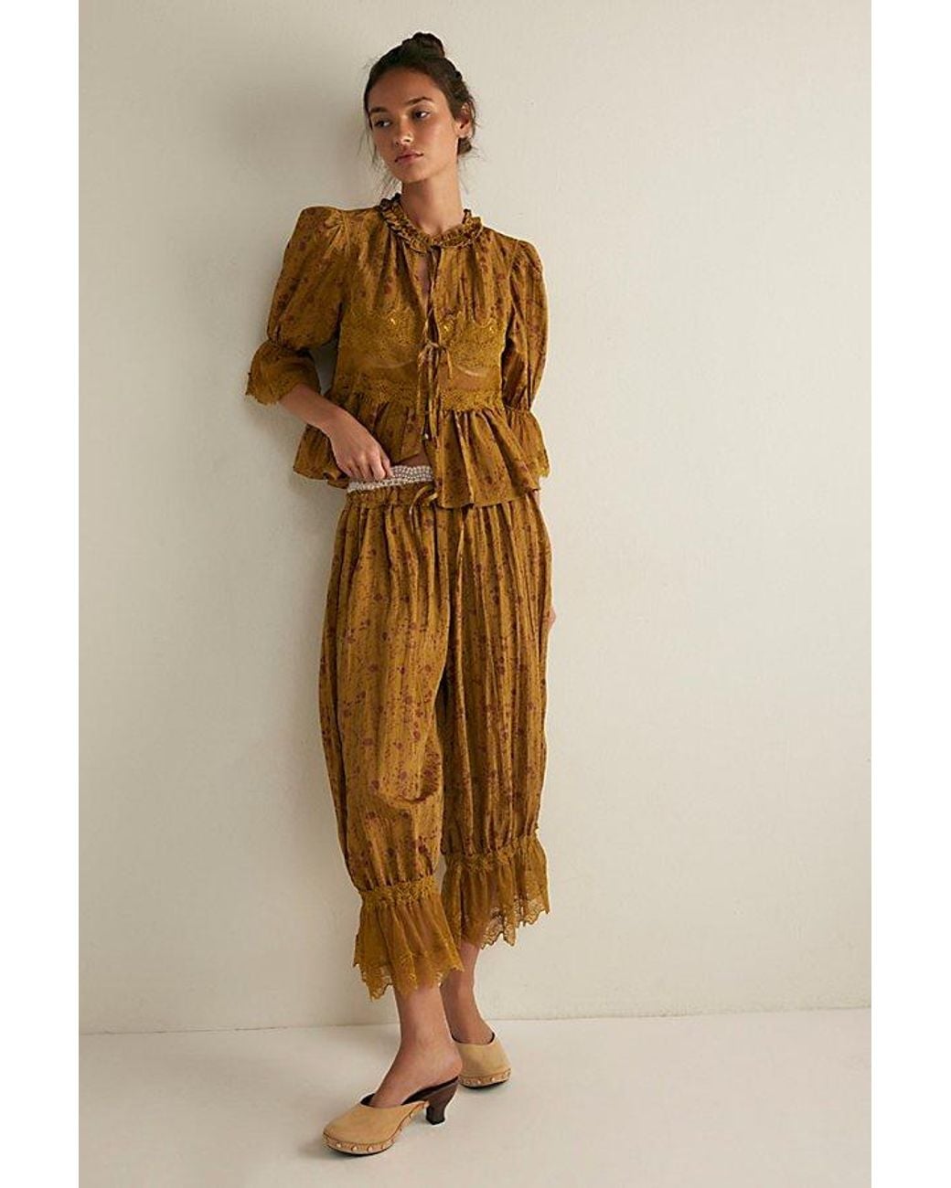 Intimately By Free People Brown Forever Young Printed Bed Jacket By