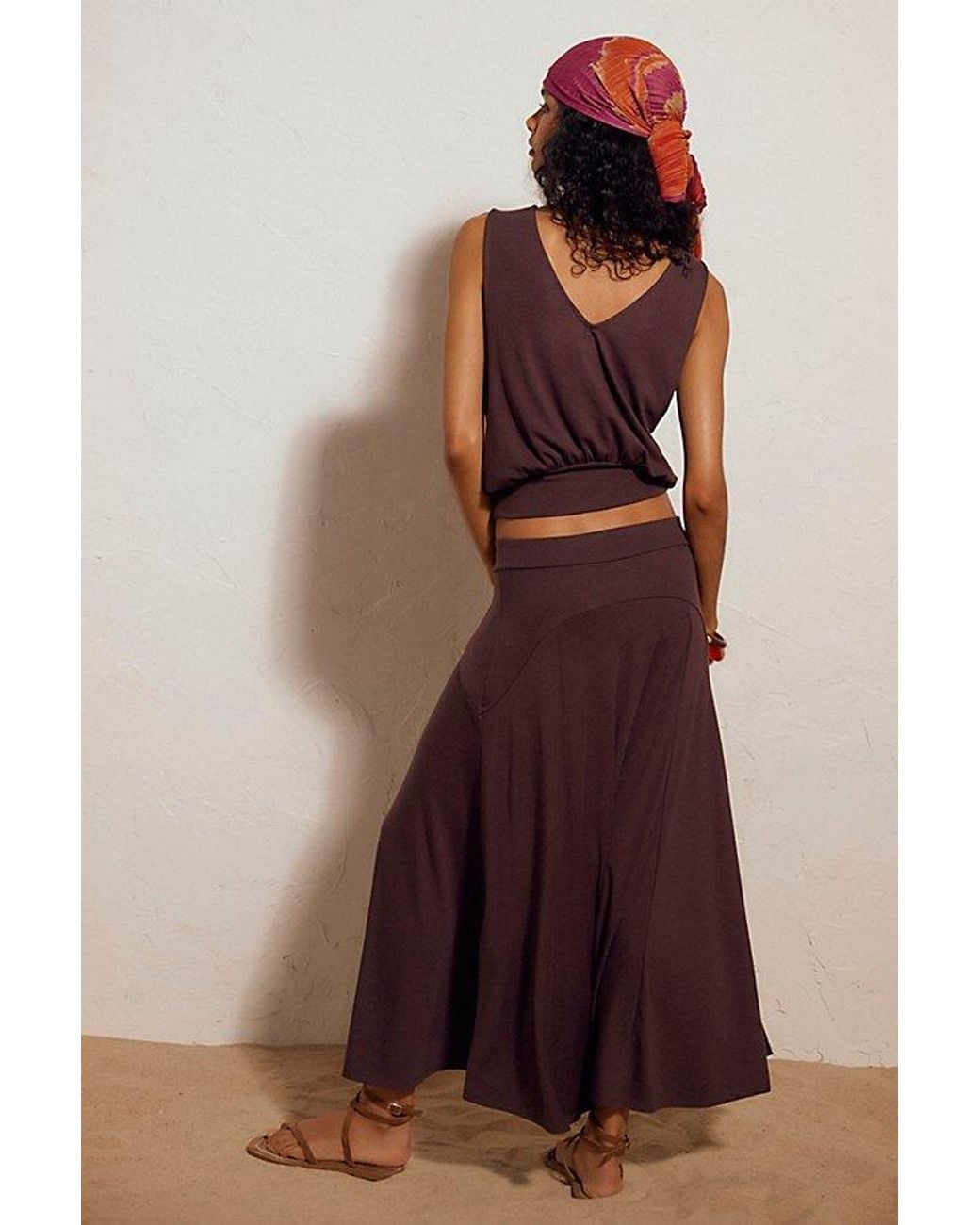 Free People Brown Bristol Skirt Set