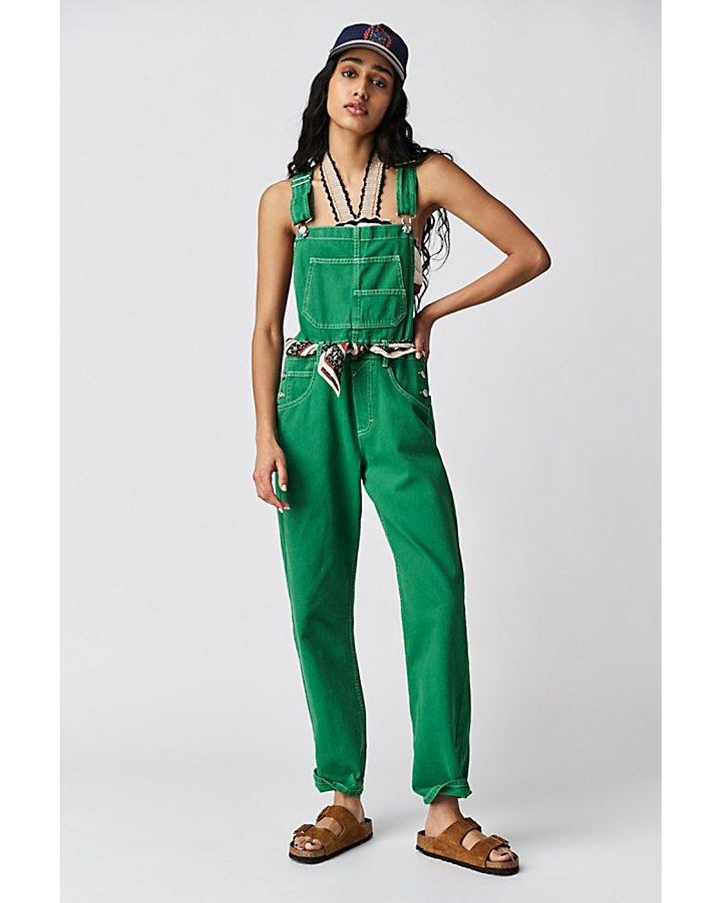 Free People Ziggy Denim Overalls in Green Lyst UK