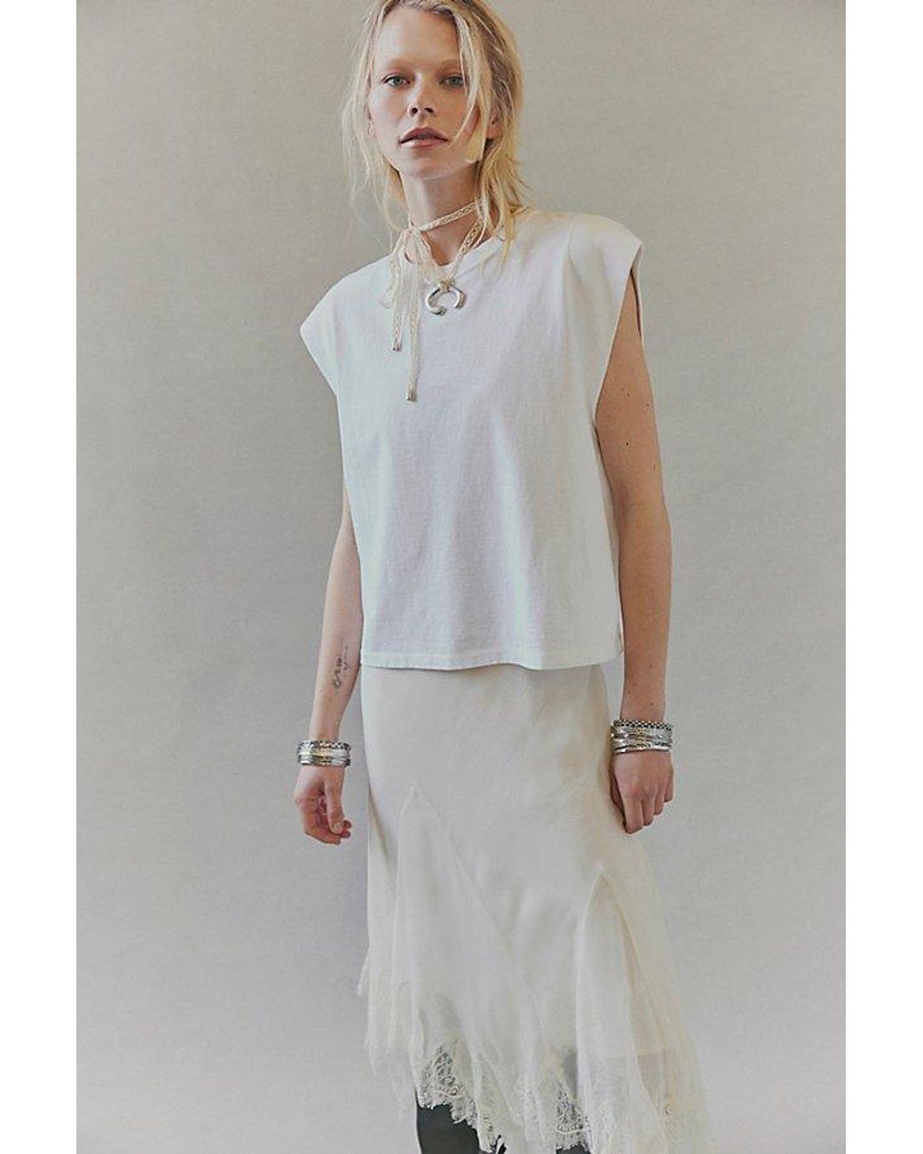 Free People Blue Atlas Muscle Tee