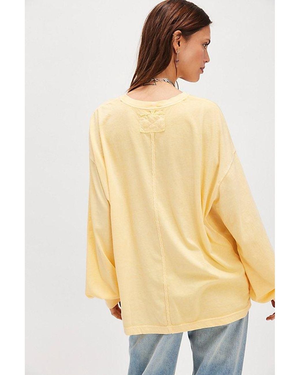 Free People Yellow Perfect Oversized Long Sleeve Top