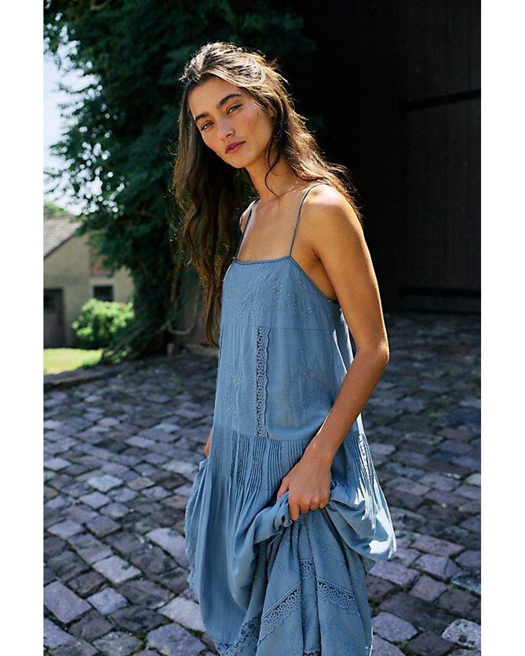 Free People Black Solana Midi Dress