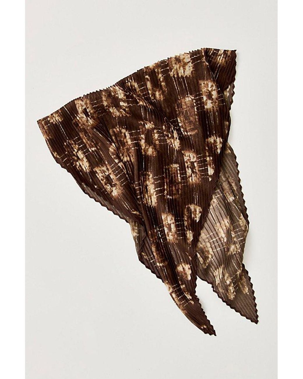 Free People Natural Pleated Printed Skinny Bandana