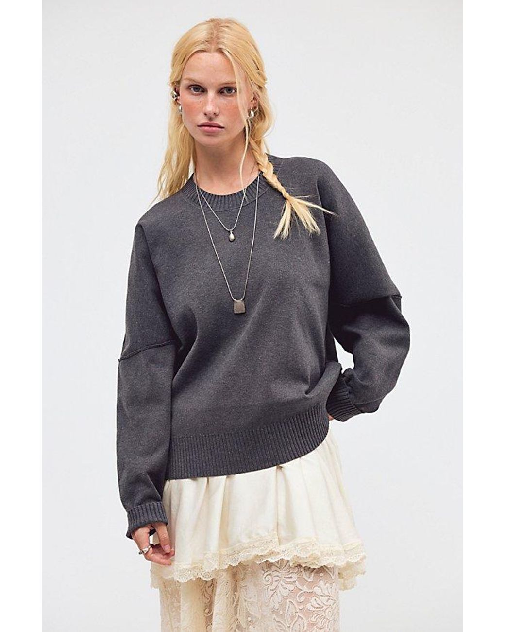 Free People Blue Alma Pullover