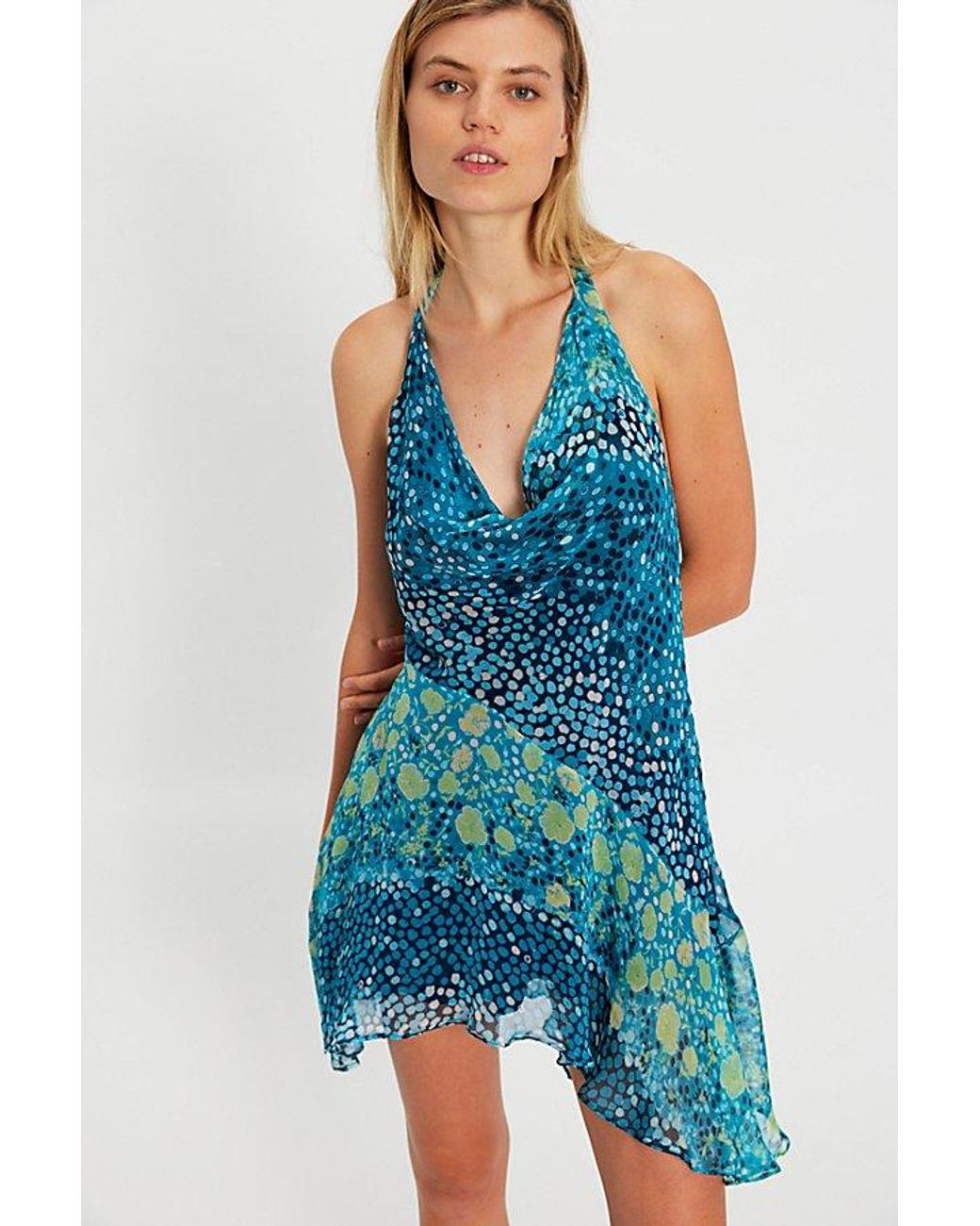 Free People Blue Donna Mini Dress