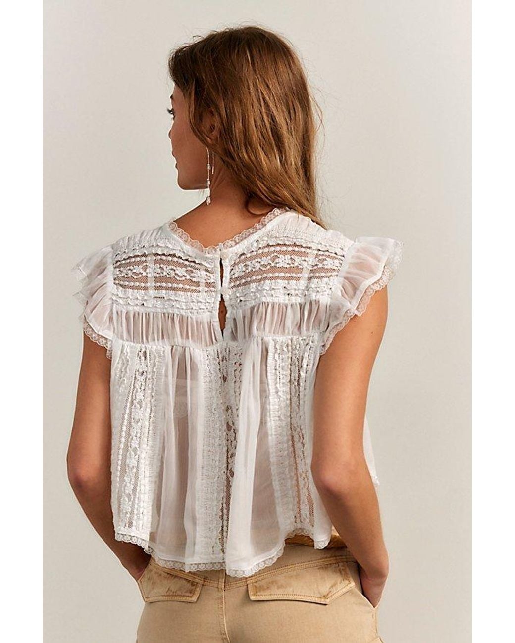 Free People Brown Sun Drenched Blouse