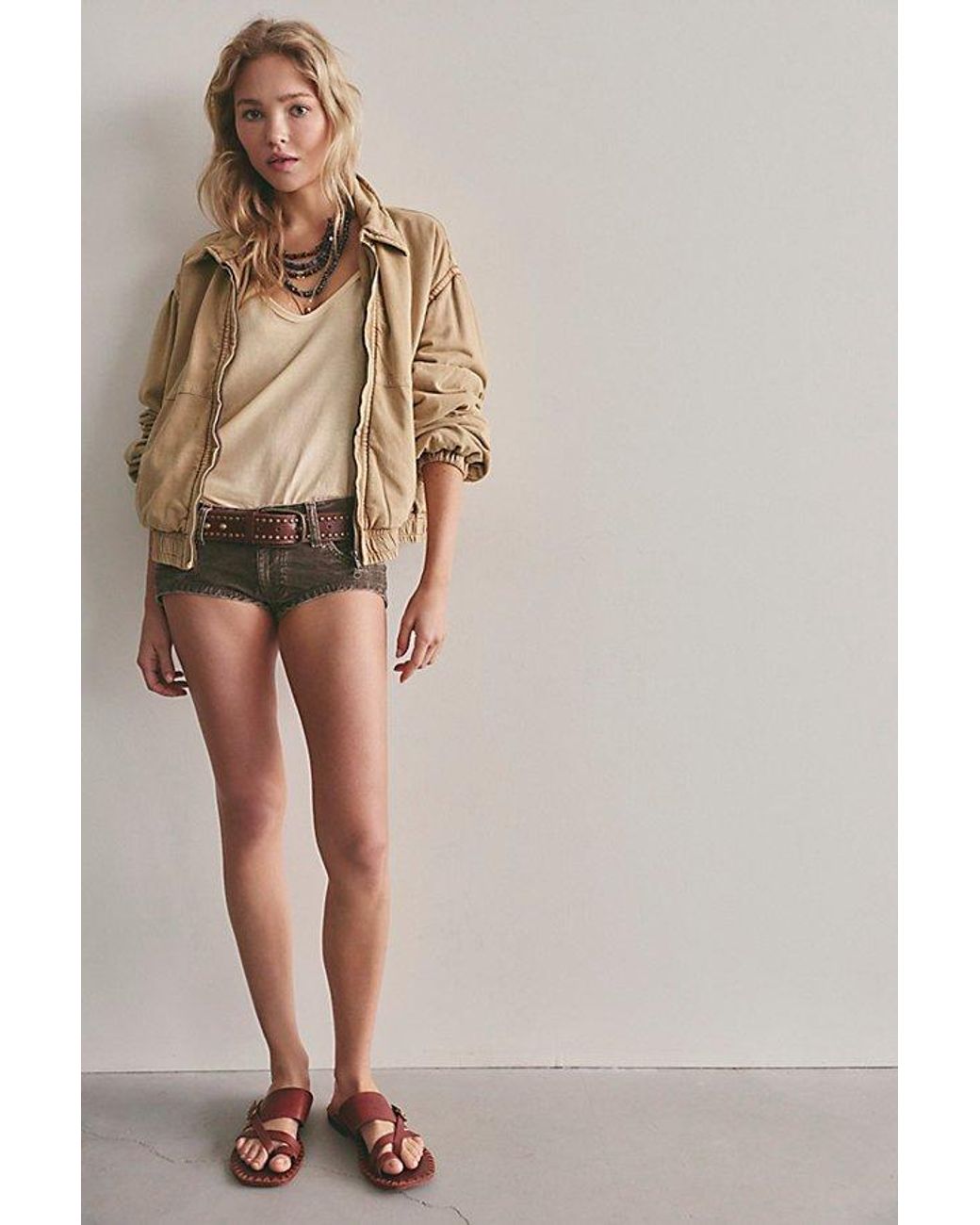 Free People Brown Midas Cord Micro Shorts