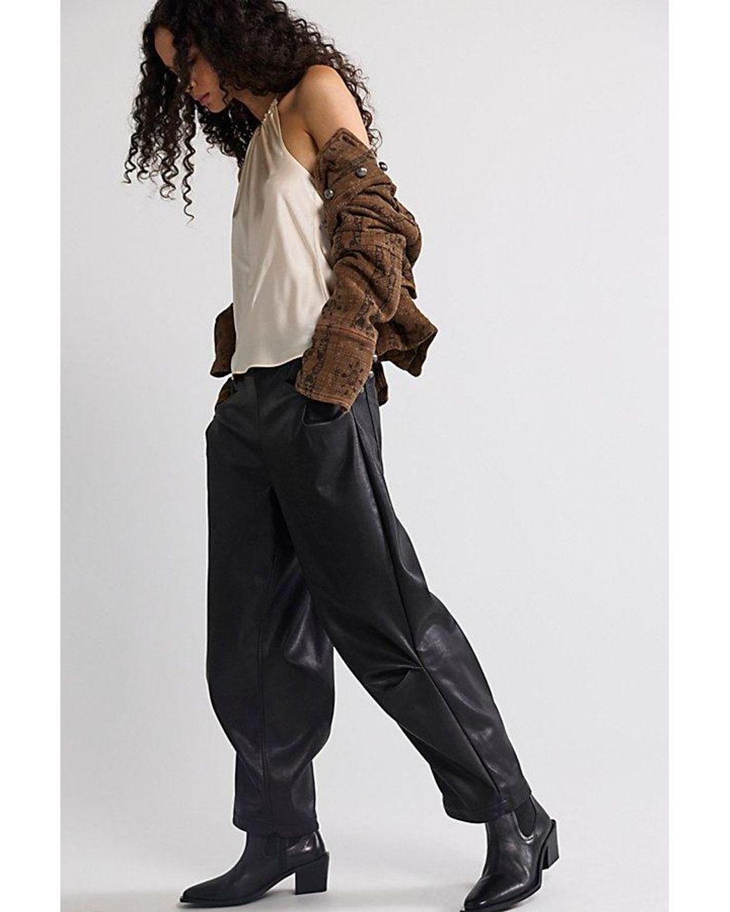 Free People Black We The Free Nice Choice Vegan Pull-On Pants