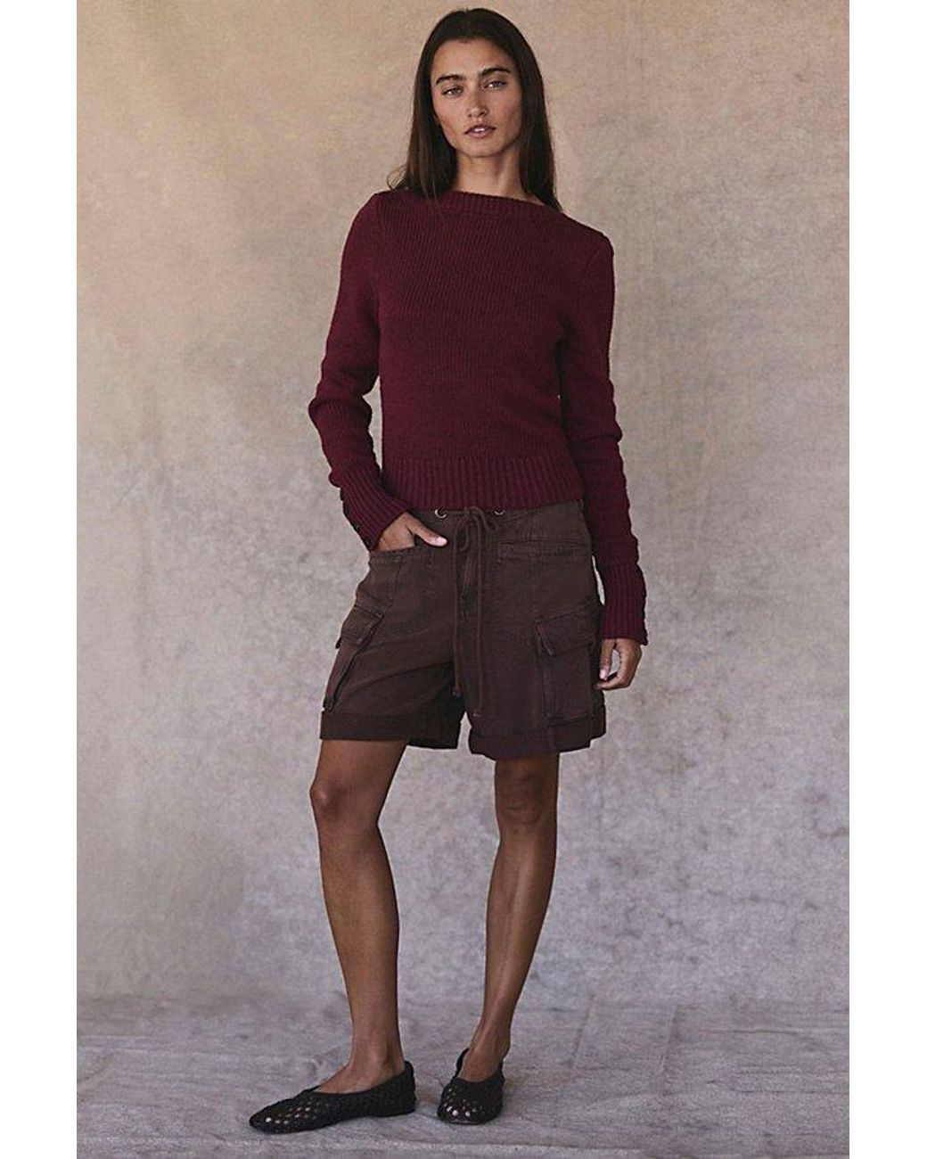 Free People Red Mila Pullover