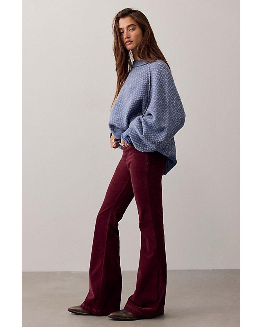 Free People Blue Walk The Line Cord Bootcut Pants